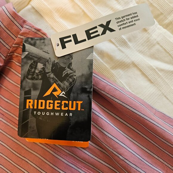 Ridgecut Toughwear Women’s Pink Striped Short-Sleeve Camp Shirt-SMALL - Picture 7 of 9
